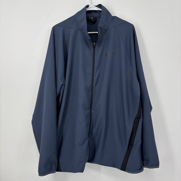 NIKE Dri-Fit Training Jacket Blue Men's Size XL Lightweight Full Zip Athletic - Picture 1 of 11